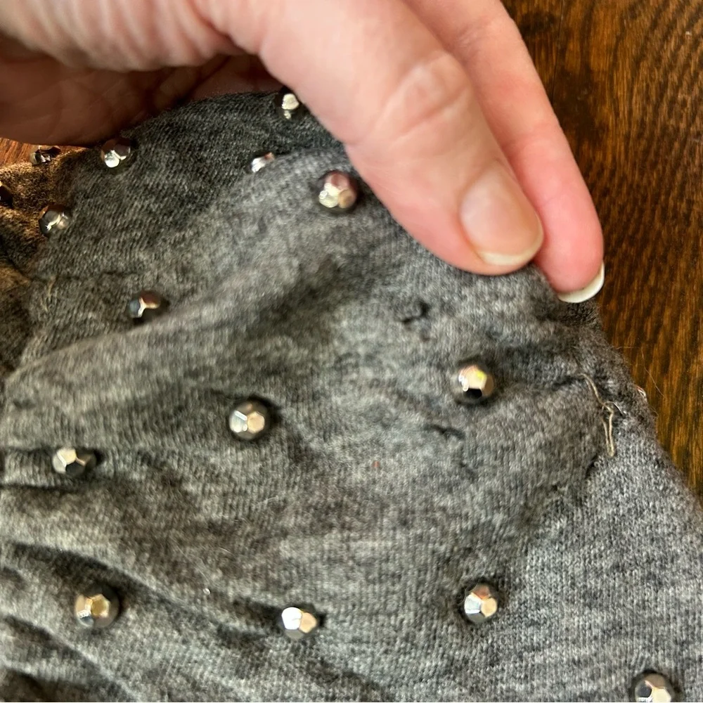 Vintage gray beaded winter turban beanie AS IS - Picture 7 of 7